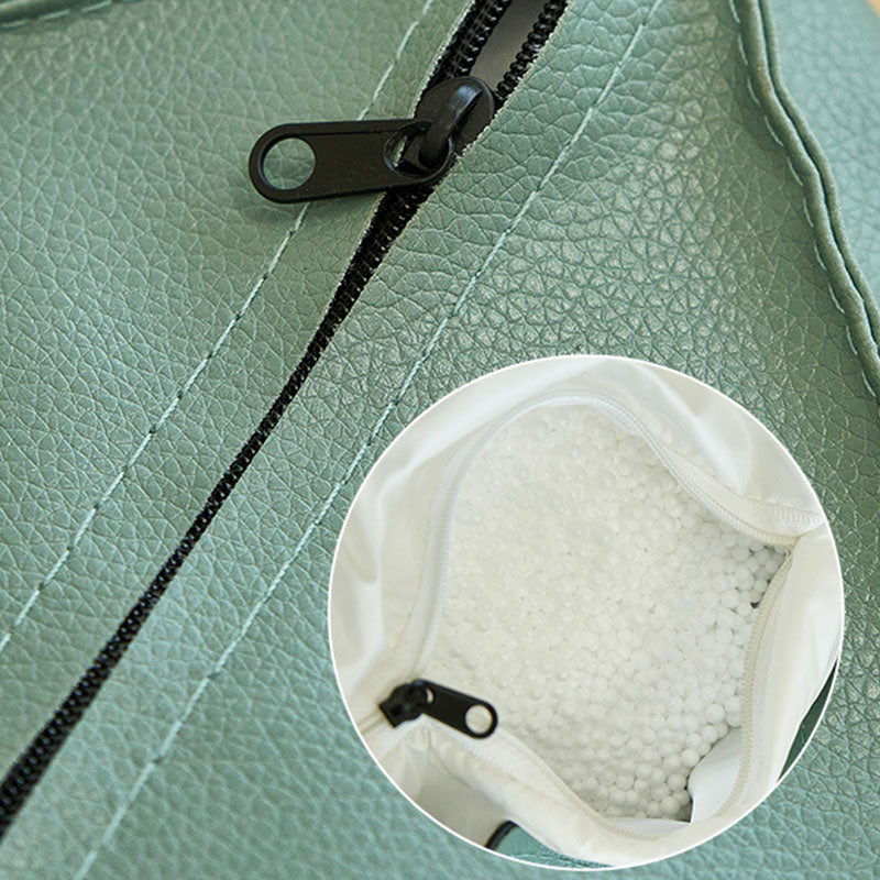 Modern Orange Pure Color Pouf PU Leather Water Resistant Pouf