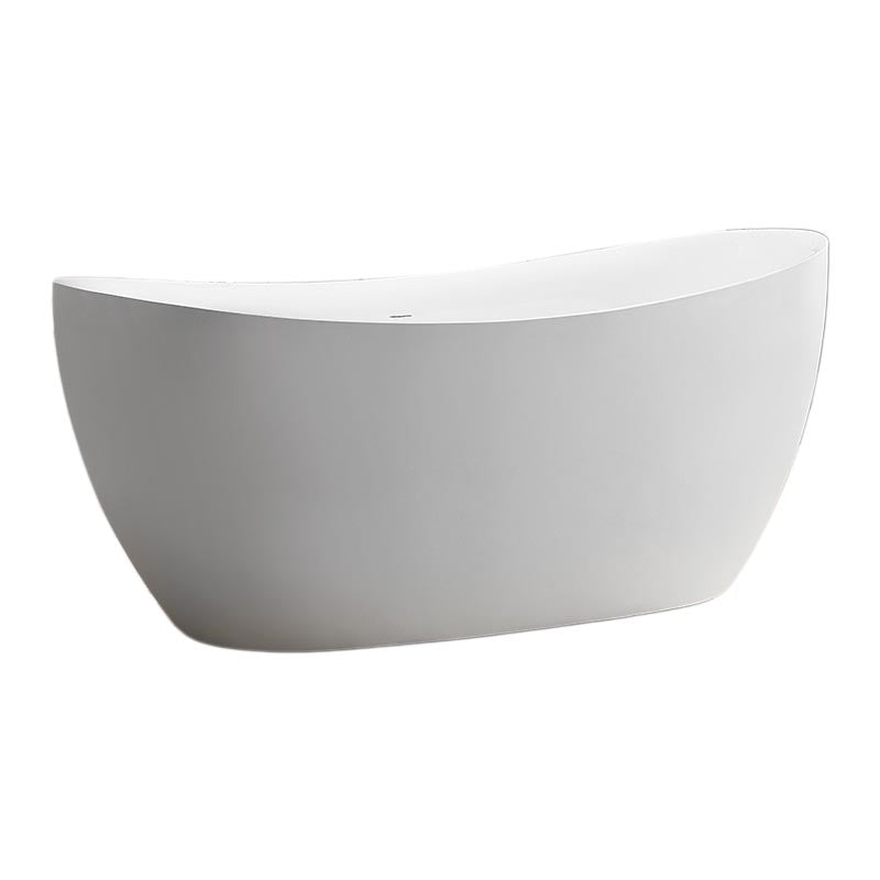 Modern Oval Freestanding Bathtub Acrylic Soaking White Center Bath