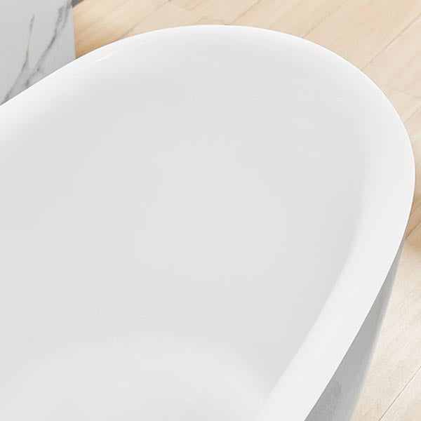 Modern Oval Freestanding Bathtub Acrylic Soaking White Center Bath