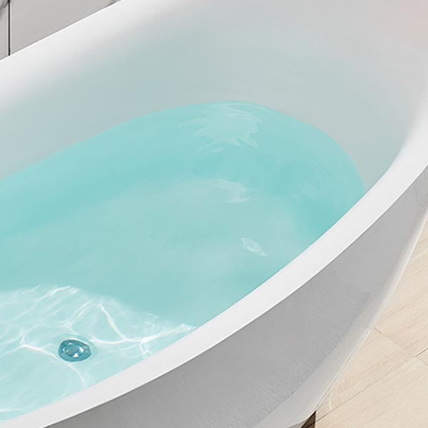 Modern Oval Freestanding Bathtub Acrylic Soaking White Center Bath