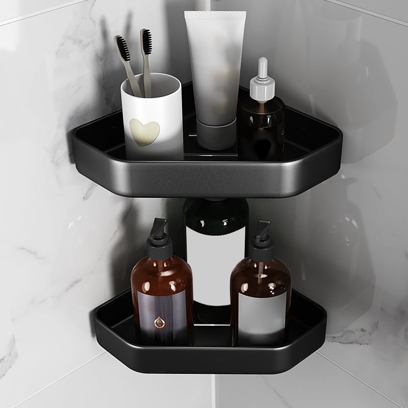 Matte Black Bathroom Accessory Set Modern Anti-rust 1/2/3 - Piece Bath Shelf