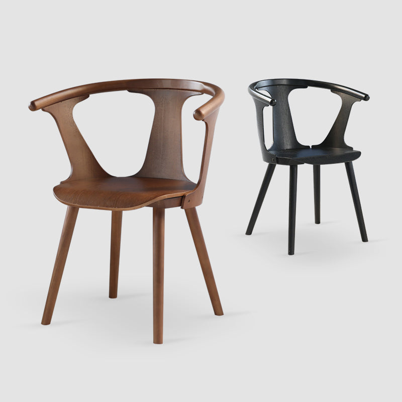 Solid Wood Side Chair Fixed Back Lounge Chair for Living Room