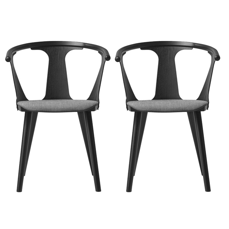 Solid Wood Side Chair Fixed Back Lounge Chair for Living Room