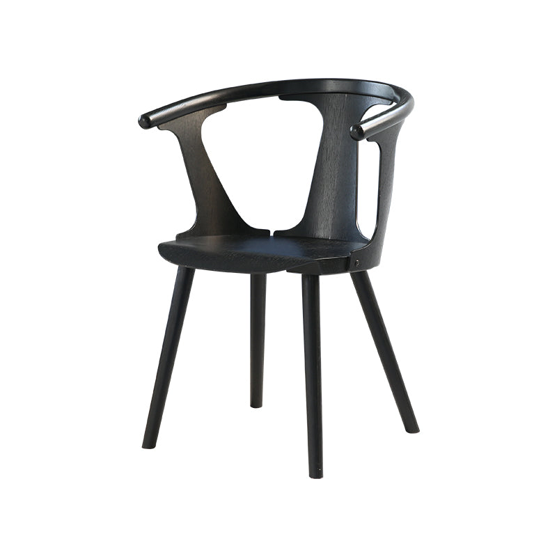 Solid Wood Side Chair Fixed Back Lounge Chair for Living Room