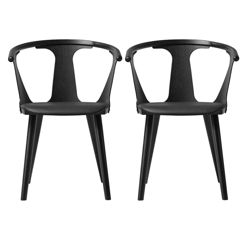 Solid Wood Side Chair Fixed Back Lounge Chair for Living Room