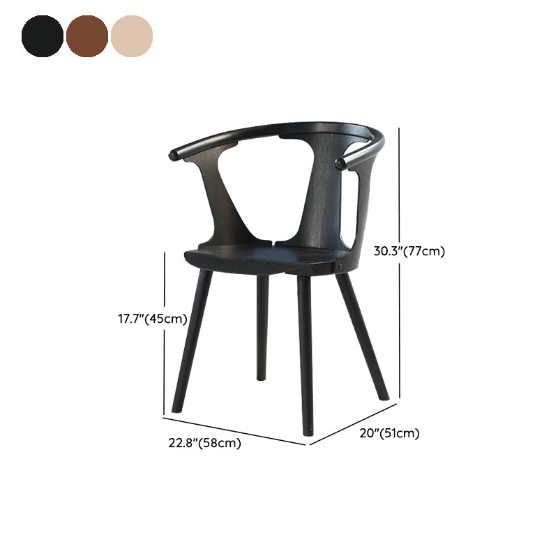 Solid Wood Side Chair Fixed Back Lounge Chair for Living Room