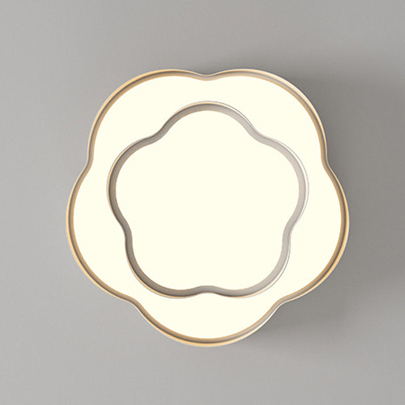 Modernism Flush Mount 2-Tier Ceiling Mounted Fixture in White for Bedroom