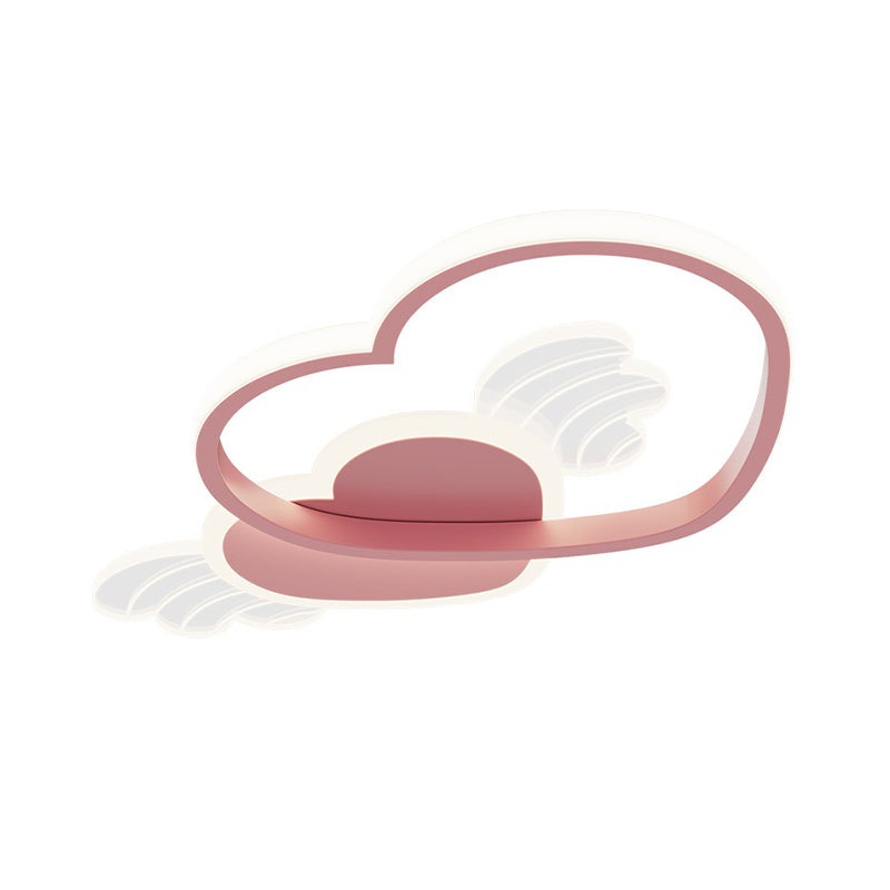 2-Light Pink Modern Flush Mount Lighting Acrylic Ceiling Light for Bedroom