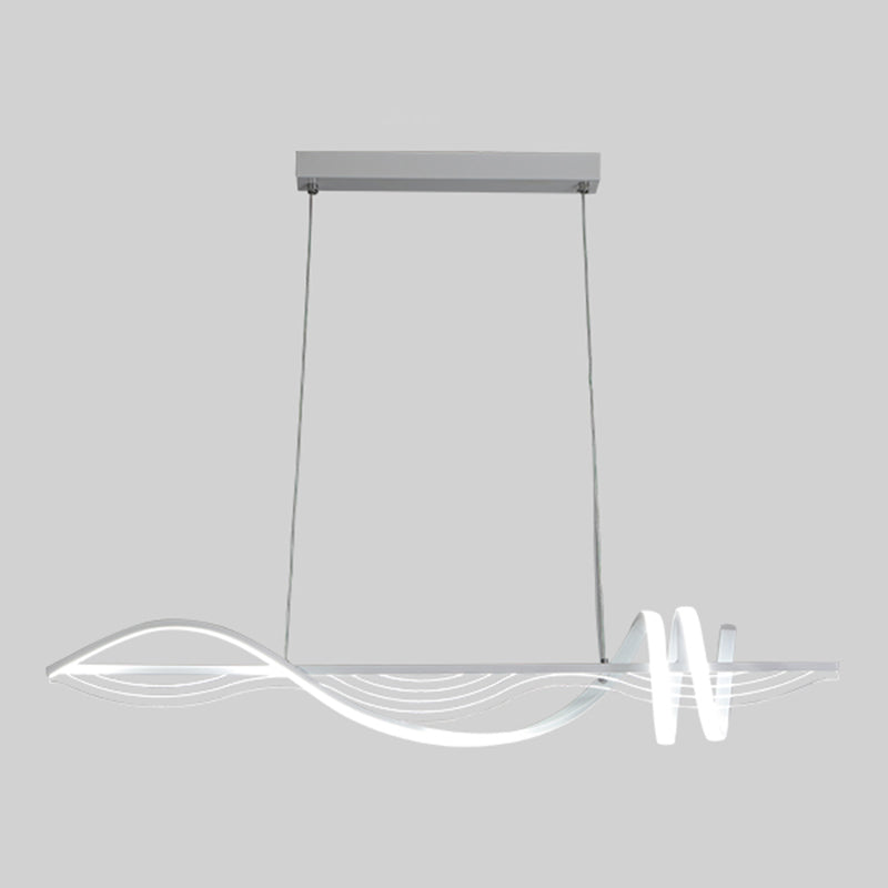 Strip Shape Island Lamp LED Island Hanging Lamp with Silica Gel Shade for Dining Room