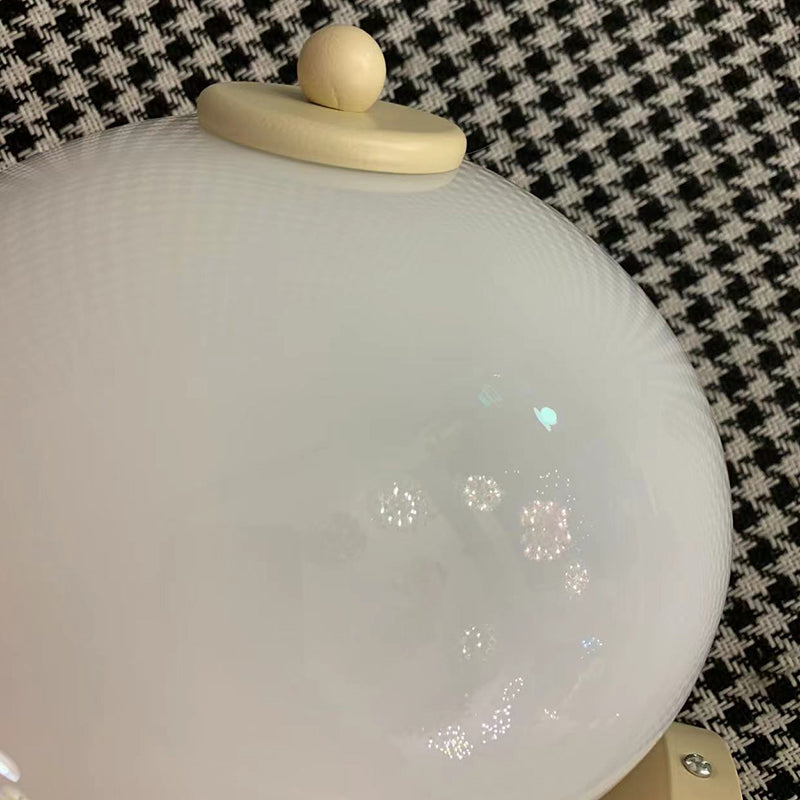 Modern Metal Wall Sconce Mushroom Shape Wall Light with Glass Shade for Living Room