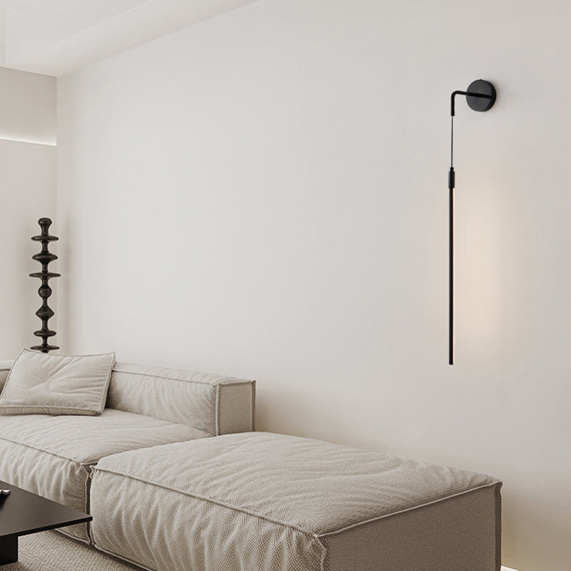 Metal Shade Wall Lamp Modern Style Black/Gold Shape Wall Mounted Lighting for Bedroom