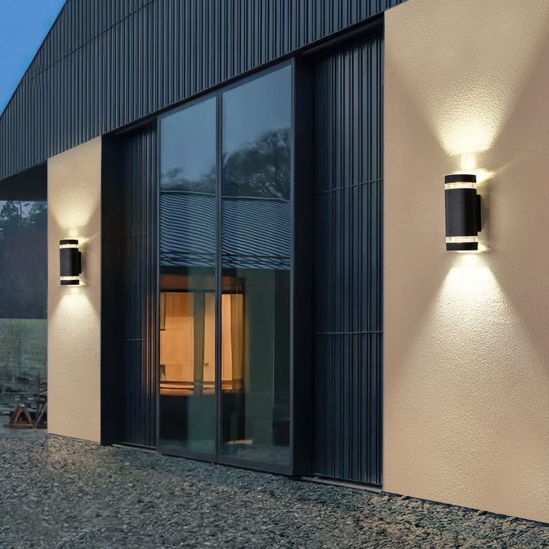 Modern Wall Sconce Geometric Shape Wall Light with Metal Shade for Courtyard