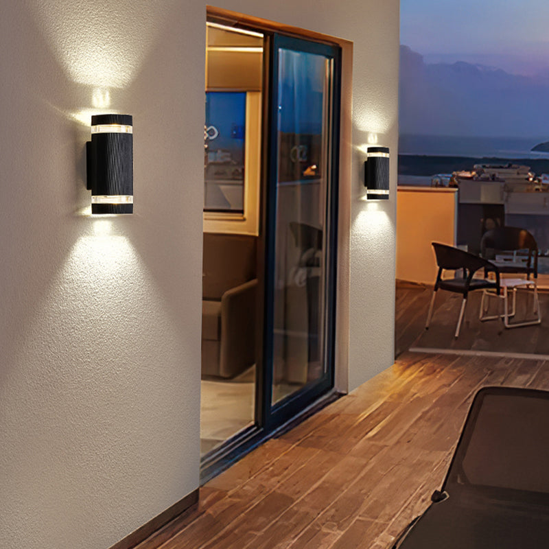 Modern Wall Sconce Geometric Shape Wall Light with Metal Shade for Courtyard