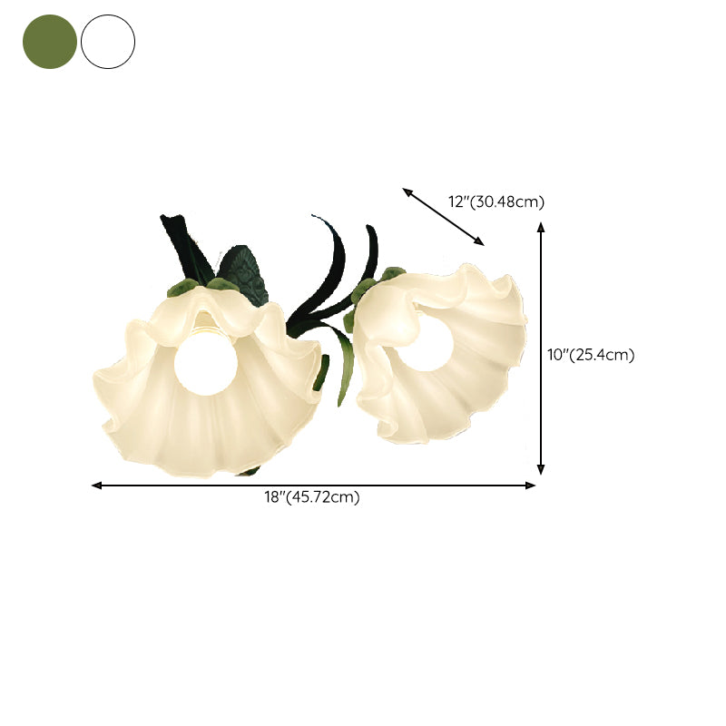 Contemporary Wall Sconce 1 / 2 - Light Wall Lighting in Green / White