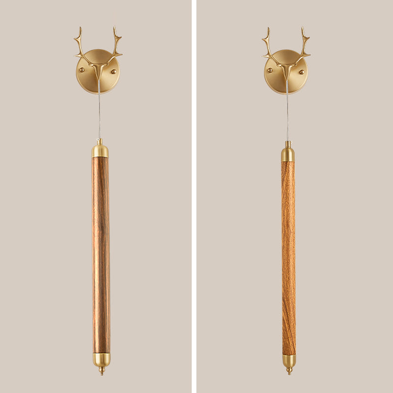 Modernism Wooden Shade Wall Lighting 1-Light Wall Mount Light for Foyer