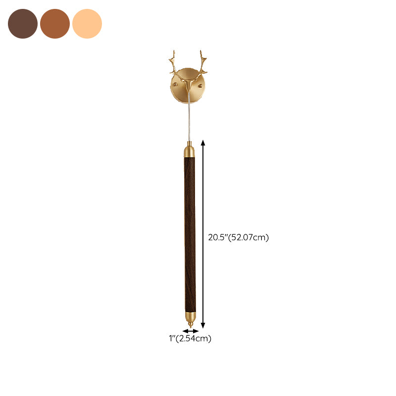 Modernism Wooden Shade Wall Lighting 1-Light Wall Mount Light for Foyer