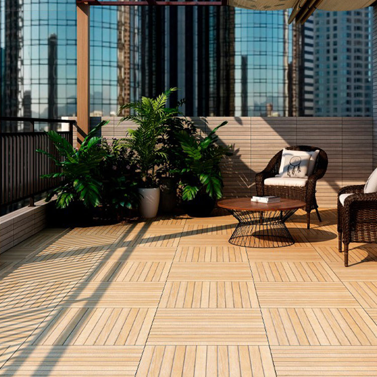 Outdoor Deck Tiles Composite Snapping Stripe Wooden Deck Tiles