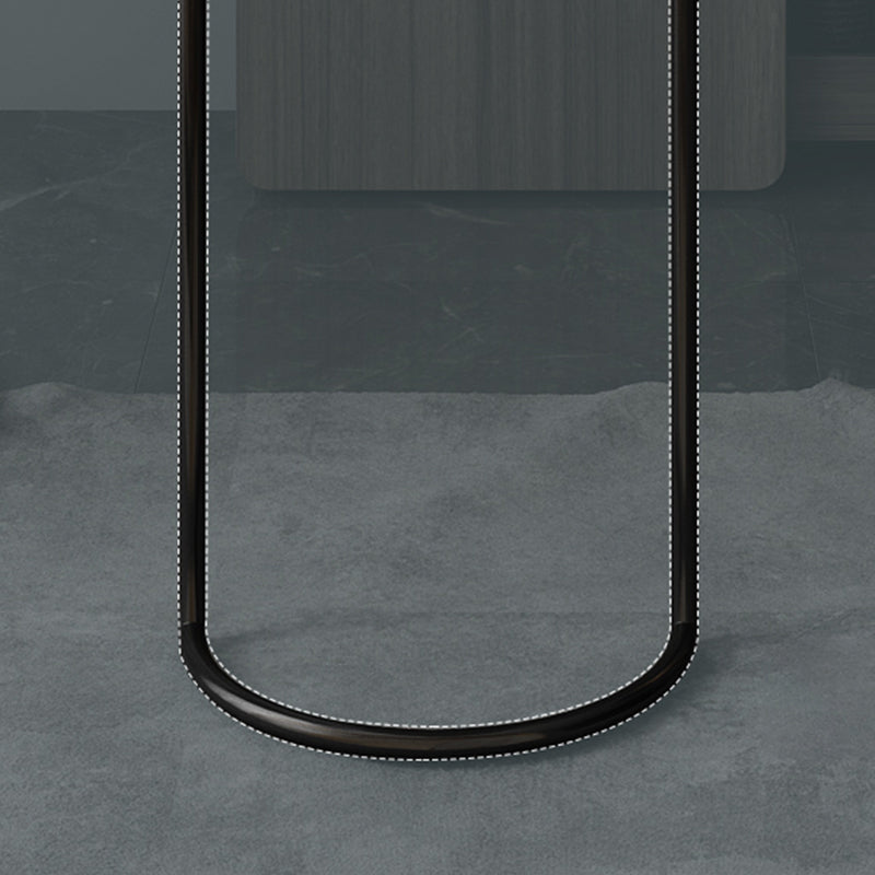 Ellipse Shape Bar Table Storable Table with Wine Holder for Living Room