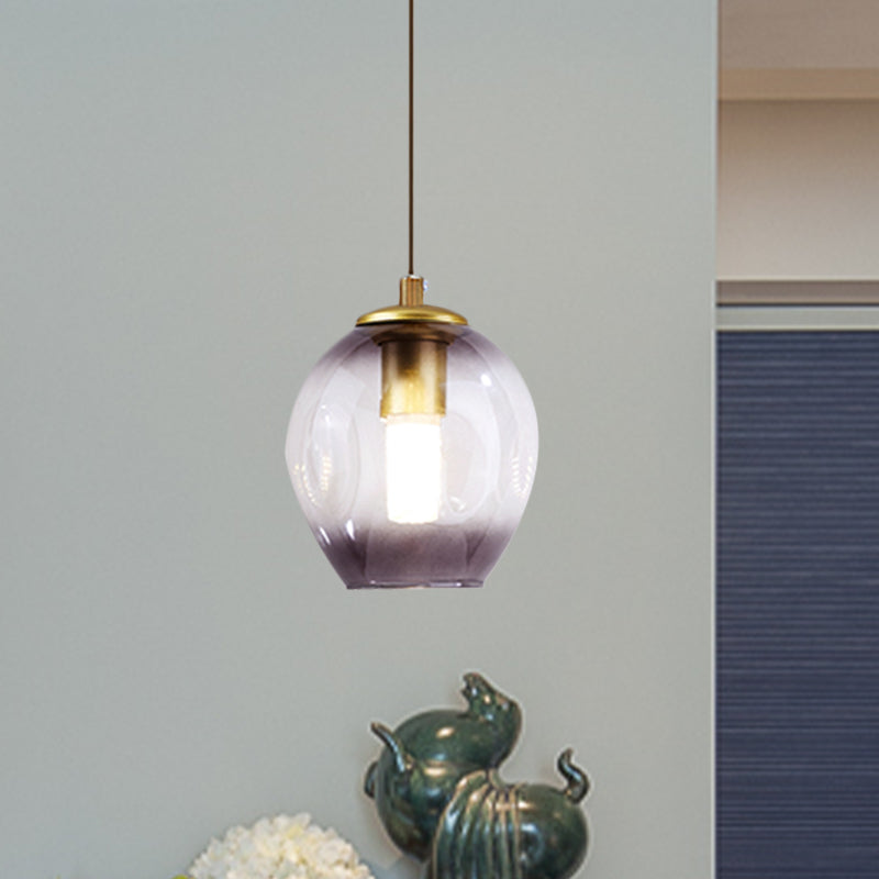 Post Modern 1 Light Wall Hanging Light Gold Tulip Wall Lamp Sconce with Blue/Smoke Gray Dimpled Glass Shade