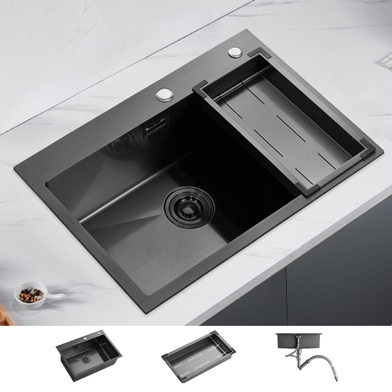 Soundproof Kitchen Sink Overflow Hole Design Drop-In Kitchen Sink with Faucet