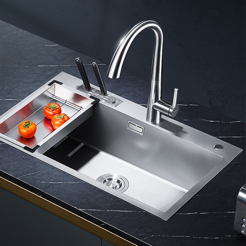 Soundproof Kitchen Sink Overflow Hole Design Drop-In Kitchen Sink with Faucet