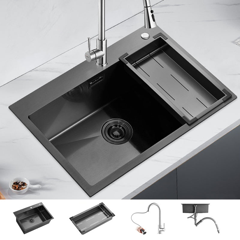 Soundproof Kitchen Sink Overflow Hole Design Drop-In Kitchen Sink with Faucet