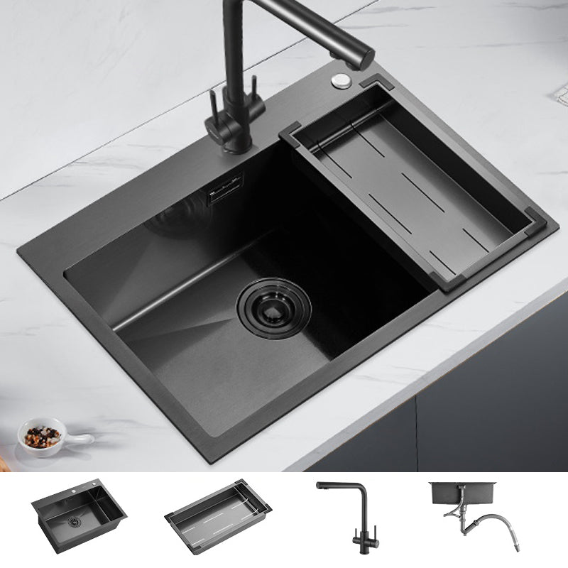 Soundproof Kitchen Sink Overflow Hole Design Drop-In Kitchen Sink with Faucet