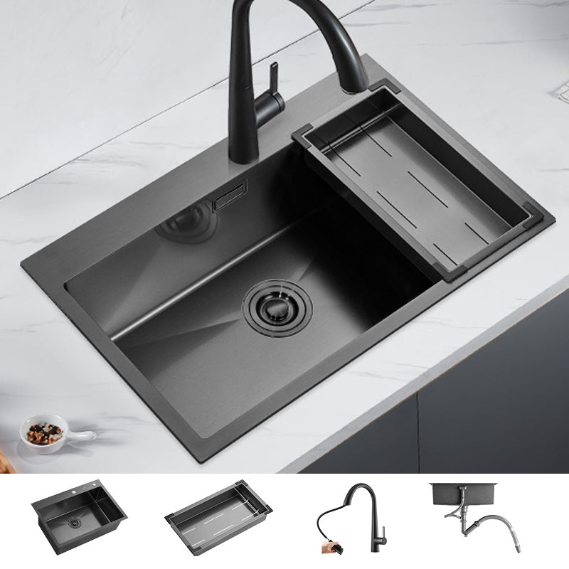 Soundproof Kitchen Sink Overflow Hole Design Drop-In Kitchen Sink with Faucet