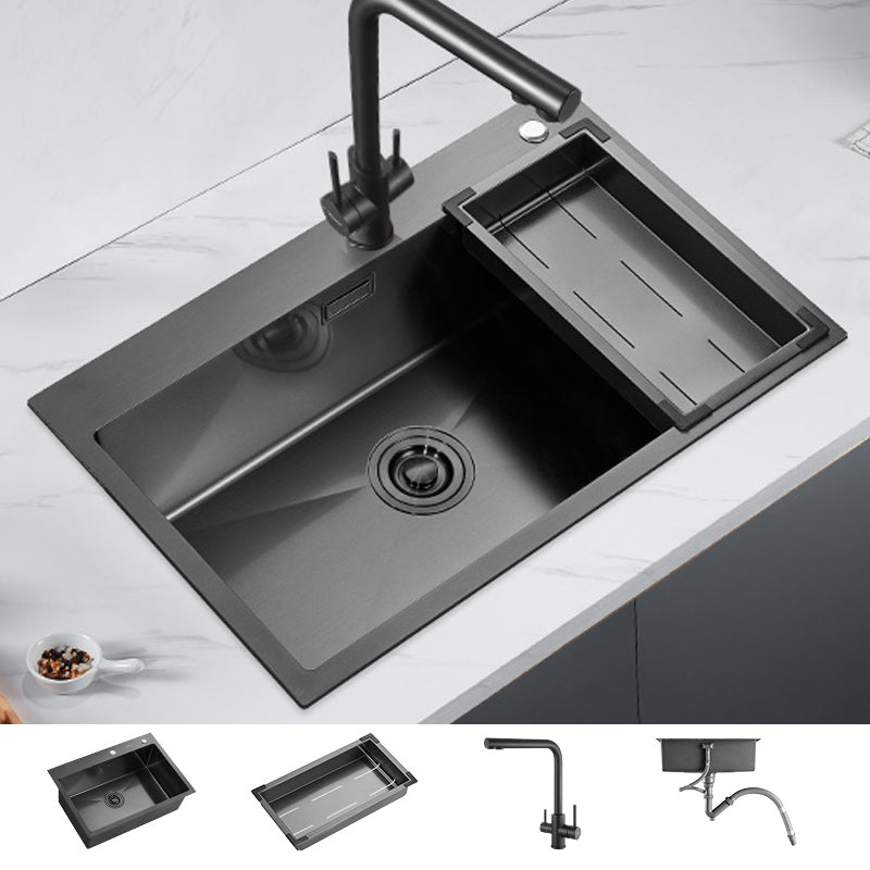 Soundproof Kitchen Sink Overflow Hole Design Drop-In Kitchen Sink with Faucet