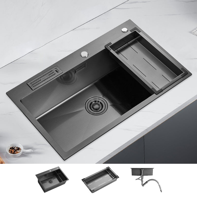 Soundproof Kitchen Sink Overflow Hole Design Drop-In Kitchen Sink with Faucet