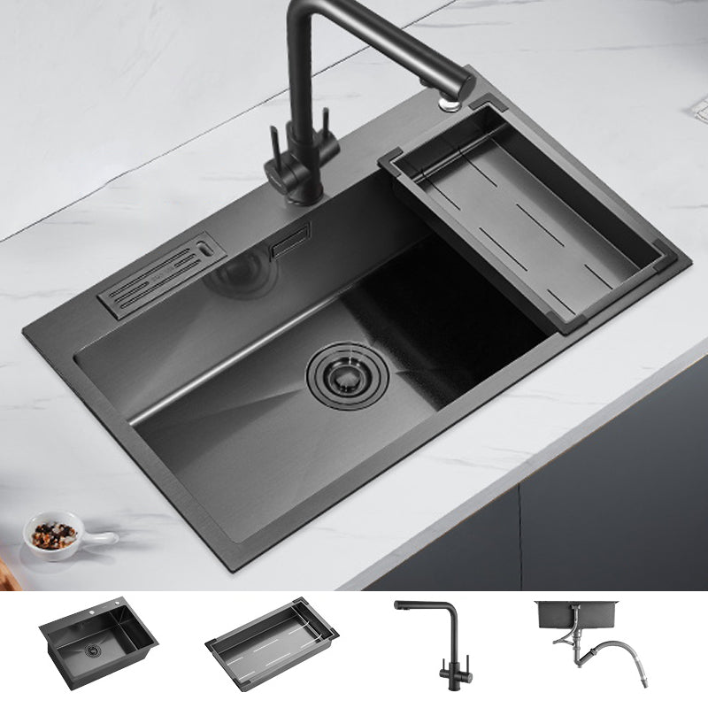 Soundproof Kitchen Sink Overflow Hole Design Drop-In Kitchen Sink with Faucet