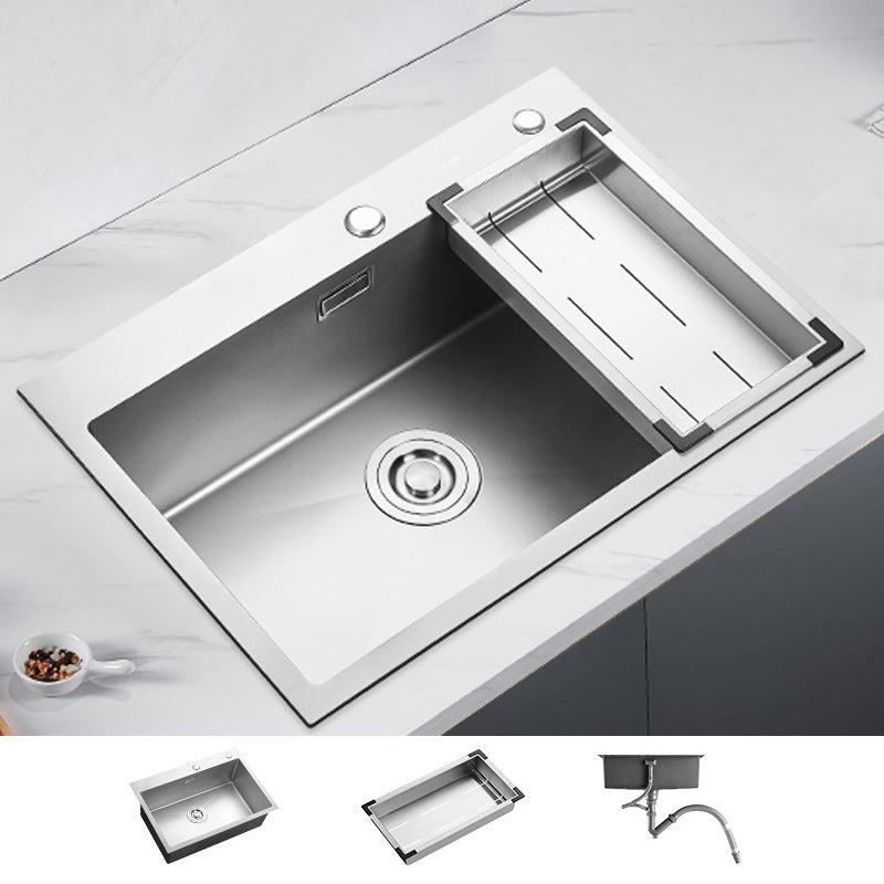 Soundproof Kitchen Sink Overflow Hole Design Drop-In Kitchen Sink with Faucet