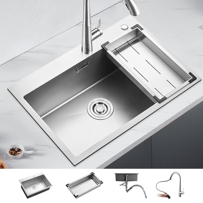 Soundproof Kitchen Sink Overflow Hole Design Drop-In Kitchen Sink with Faucet