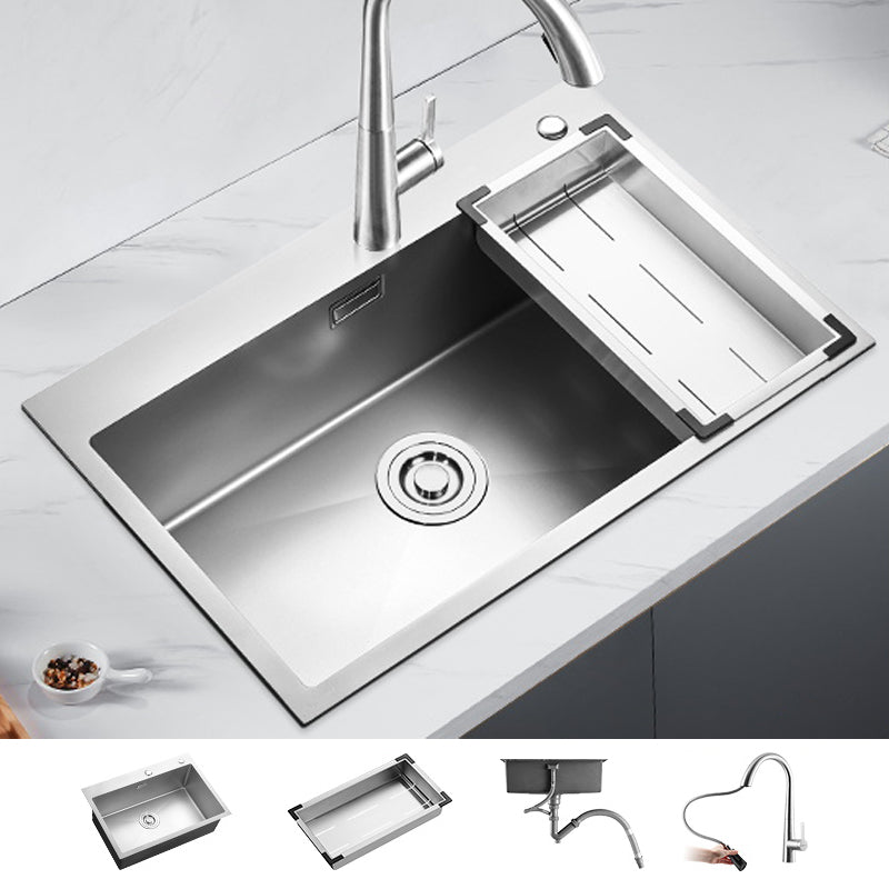 Soundproof Kitchen Sink Overflow Hole Design Drop-In Kitchen Sink with Faucet