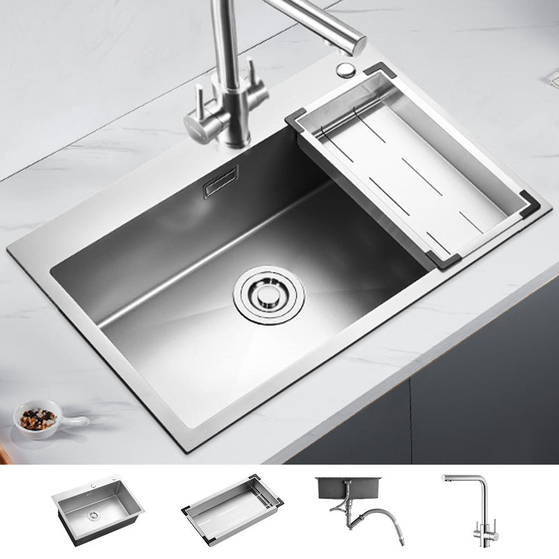 Soundproof Kitchen Sink Overflow Hole Design Drop-In Kitchen Sink with Faucet