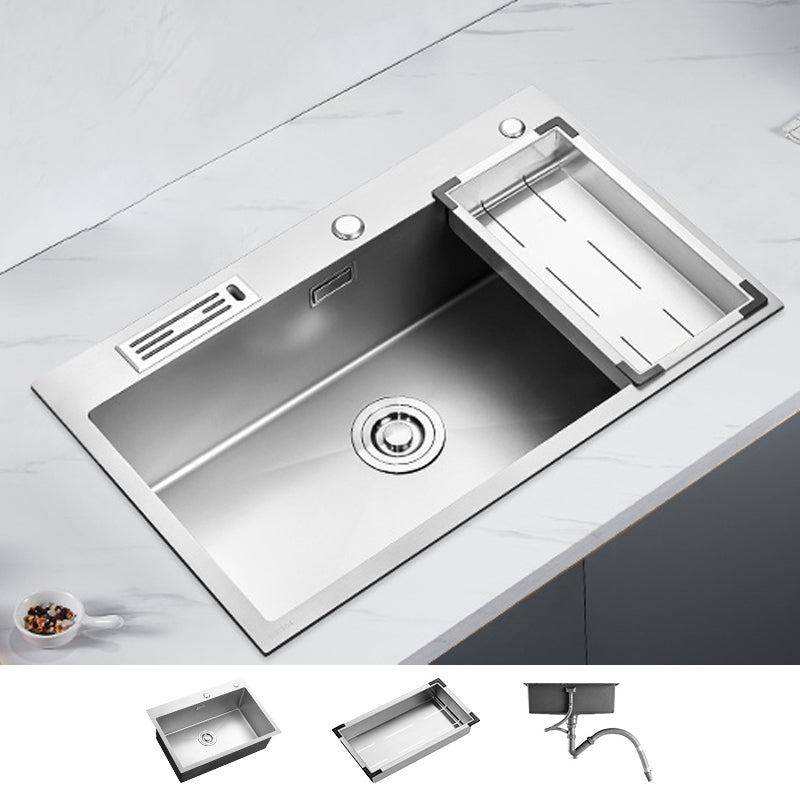 Soundproof Kitchen Sink Overflow Hole Design Drop-In Kitchen Sink with Faucet