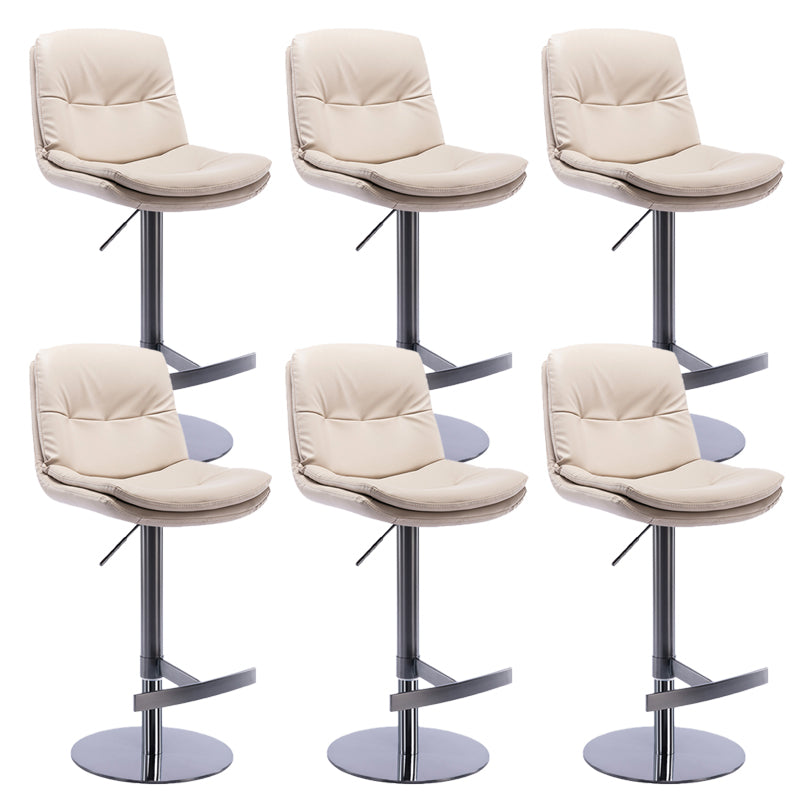 Adjustable Bar Stool Leather Backrest Bar Stools for Dining Room