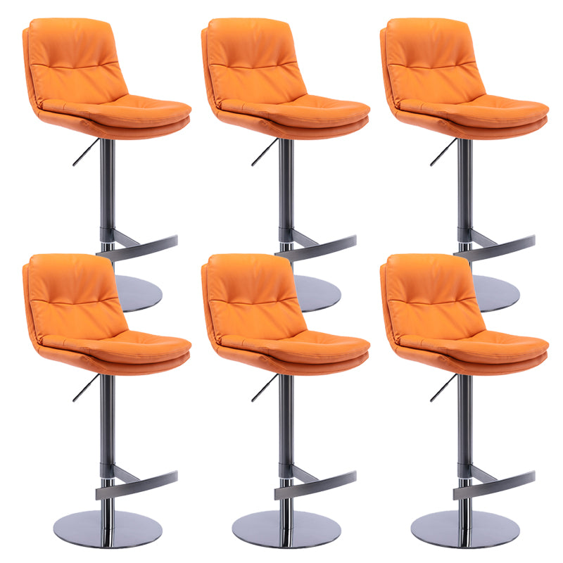 Adjustable Bar Stool Leather Backrest Bar Stools for Dining Room