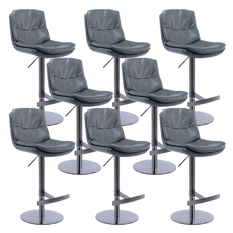 Adjustable Bar Stool Leather Backrest Bar Stools for Dining Room
