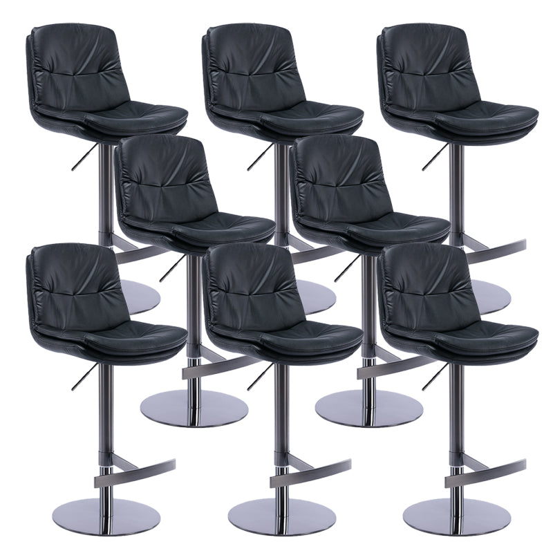 Adjustable Bar Stool Leather Backrest Bar Stools for Dining Room