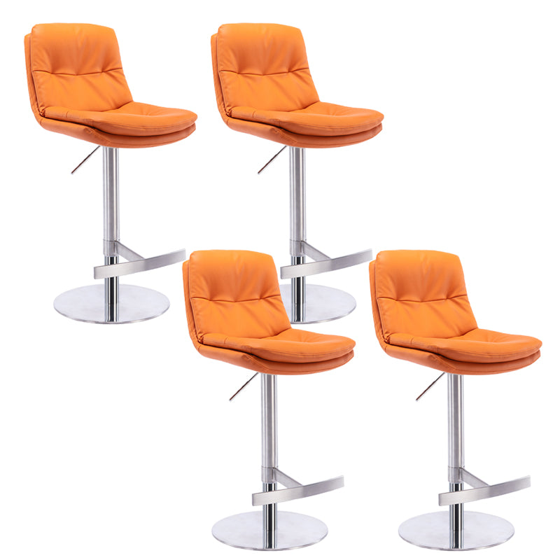 Adjustable Bar Stool Leather Backrest Bar Stools for Dining Room