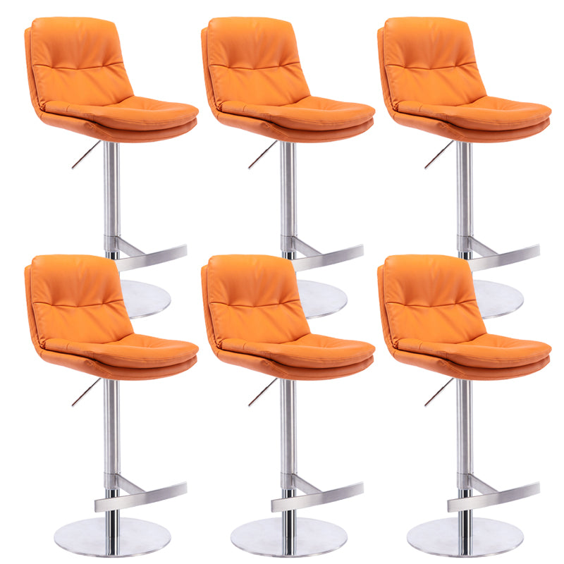 Adjustable Bar Stool Leather Backrest Bar Stools for Dining Room