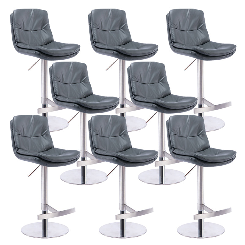 Adjustable Bar Stool Leather Backrest Bar Stools for Dining Room