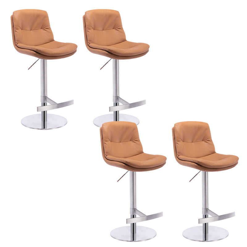 Adjustable Bar Stool Leather Backrest Bar Stools for Dining Room