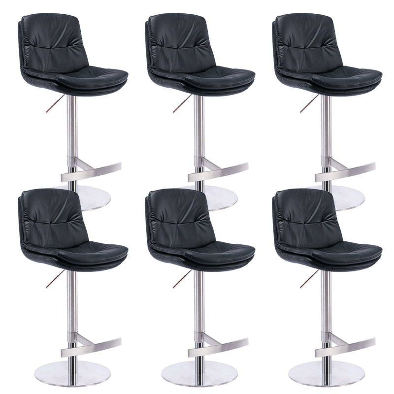 Adjustable Bar Stool Leather Backrest Bar Stools for Dining Room