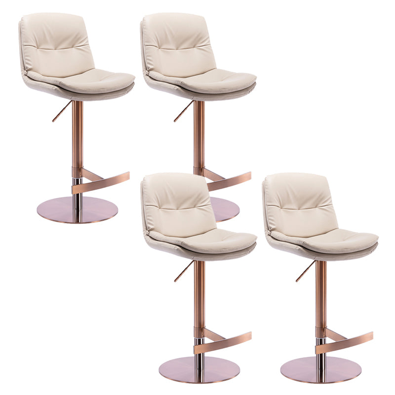 Adjustable Bar Stool Leather Backrest Bar Stools for Dining Room