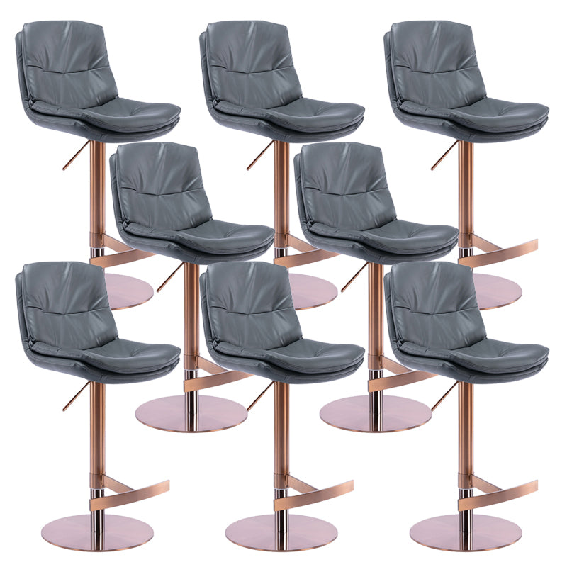 Adjustable Bar Stool Leather Backrest Bar Stools for Dining Room