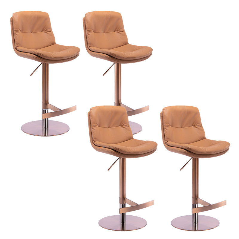Adjustable Bar Stool Leather Backrest Bar Stools for Dining Room