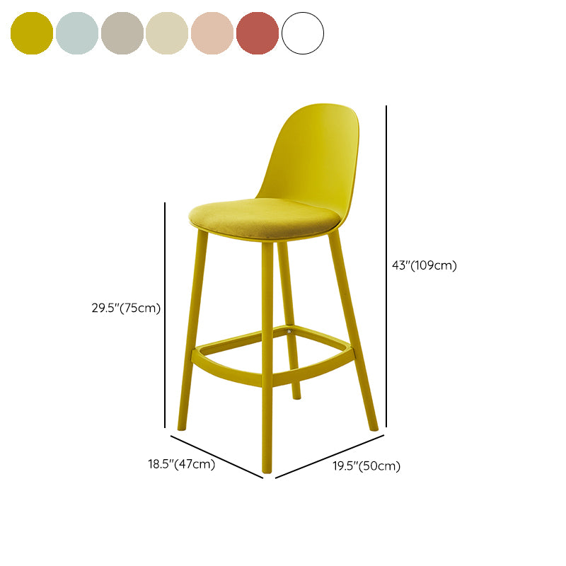Modern Style Bar Stool Backrest Plastic Bar Stools for Dining Room