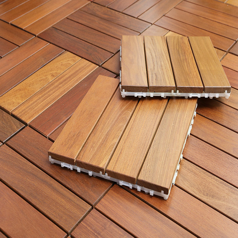 Modern Floor Bullnose Click-Locking Wood Tile Set for Patio Garden